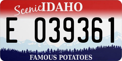 ID license plate E039361