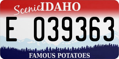 ID license plate E039363