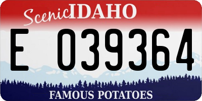 ID license plate E039364