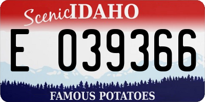 ID license plate E039366