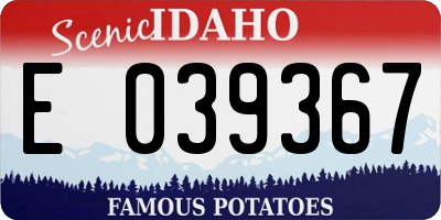 ID license plate E039367