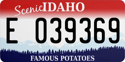 ID license plate E039369
