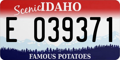 ID license plate E039371