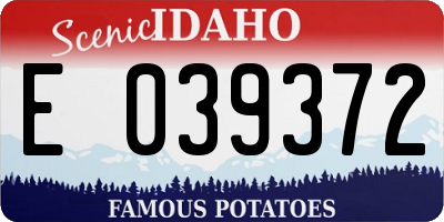 ID license plate E039372