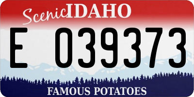 ID license plate E039373