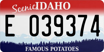 ID license plate E039374