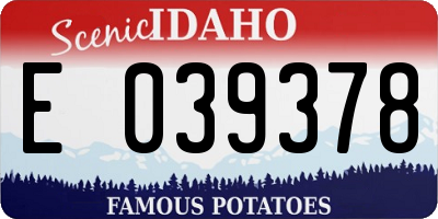 ID license plate E039378