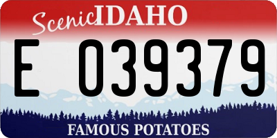 ID license plate E039379