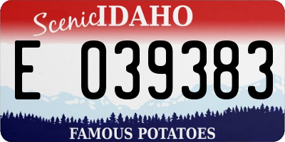 ID license plate E039383