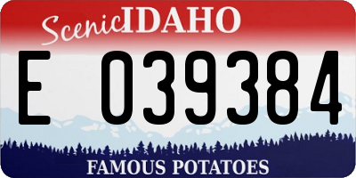 ID license plate E039384