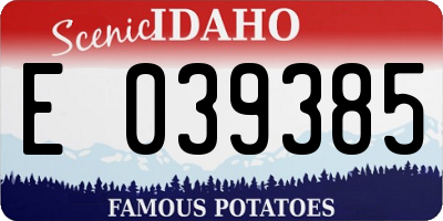 ID license plate E039385