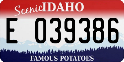 ID license plate E039386