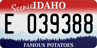 ID license plate E039388