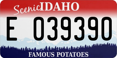 ID license plate E039390