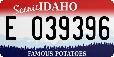 ID license plate E039396