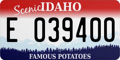 ID license plate E039400