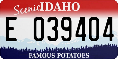 ID license plate E039404