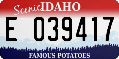 ID license plate E039417