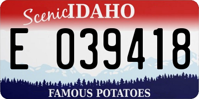 ID license plate E039418