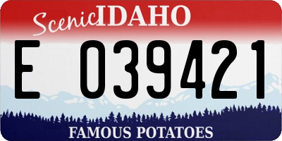 ID license plate E039421