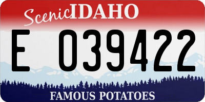ID license plate E039422