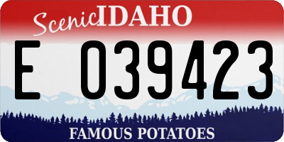 ID license plate E039423