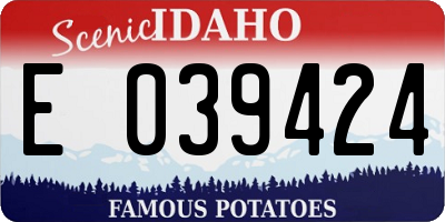 ID license plate E039424