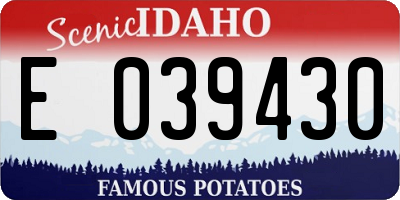 ID license plate E039430