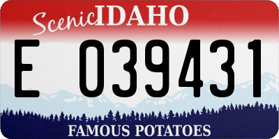 ID license plate E039431