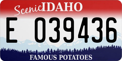 ID license plate E039436