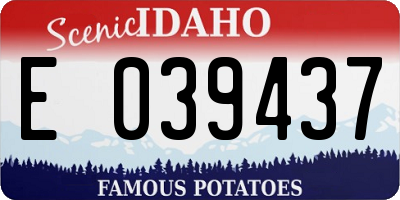 ID license plate E039437