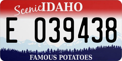 ID license plate E039438