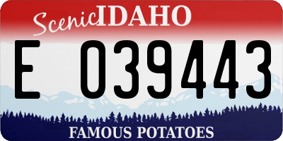 ID license plate E039443