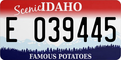 ID license plate E039445