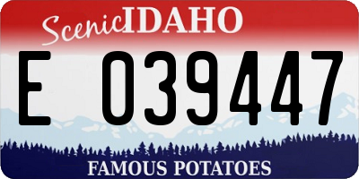 ID license plate E039447