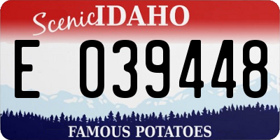 ID license plate E039448
