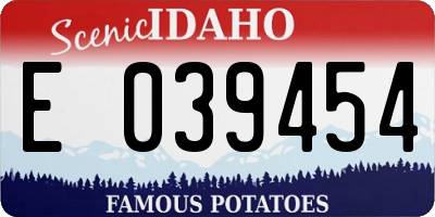 ID license plate E039454