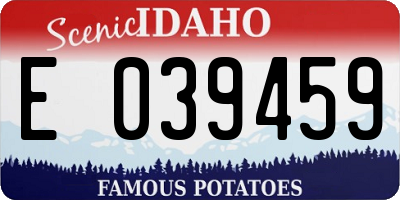 ID license plate E039459