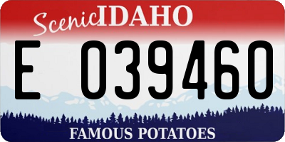 ID license plate E039460