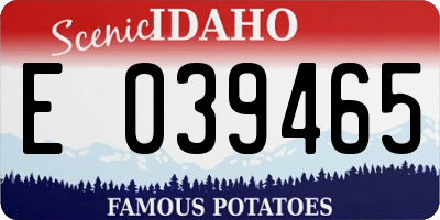 ID license plate E039465