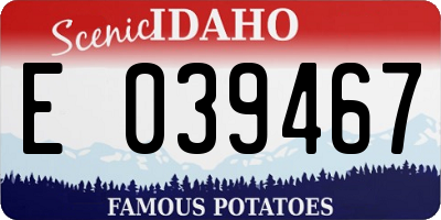 ID license plate E039467
