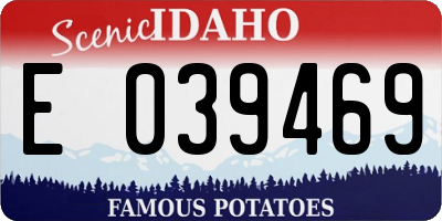 ID license plate E039469
