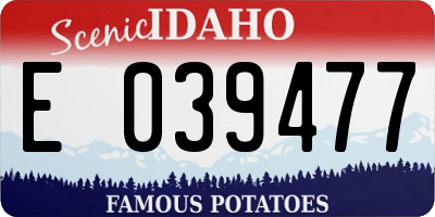 ID license plate E039477