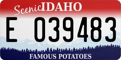 ID license plate E039483