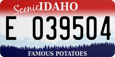 ID license plate E039504