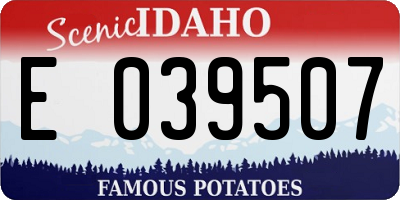 ID license plate E039507