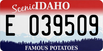 ID license plate E039509