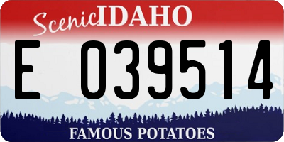 ID license plate E039514