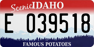 ID license plate E039518