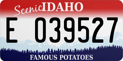 ID license plate E039527
